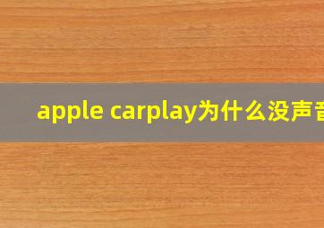 apple carplay为什么没声音